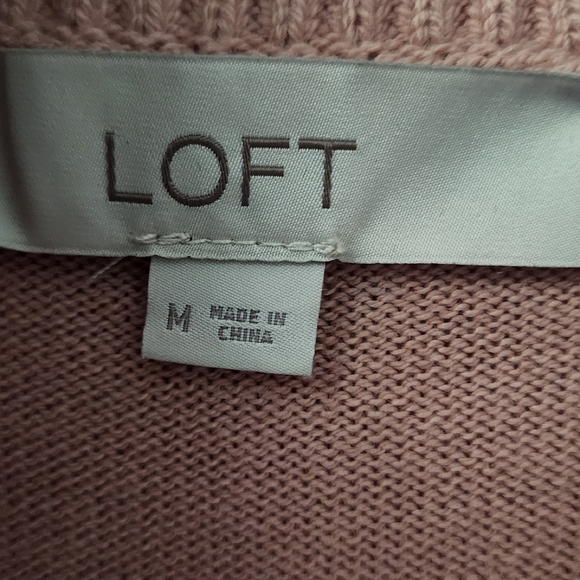 LOFT Pink Cowl Neck Sweater Soft Knit Relaxed Fit - Picture 5 of 7